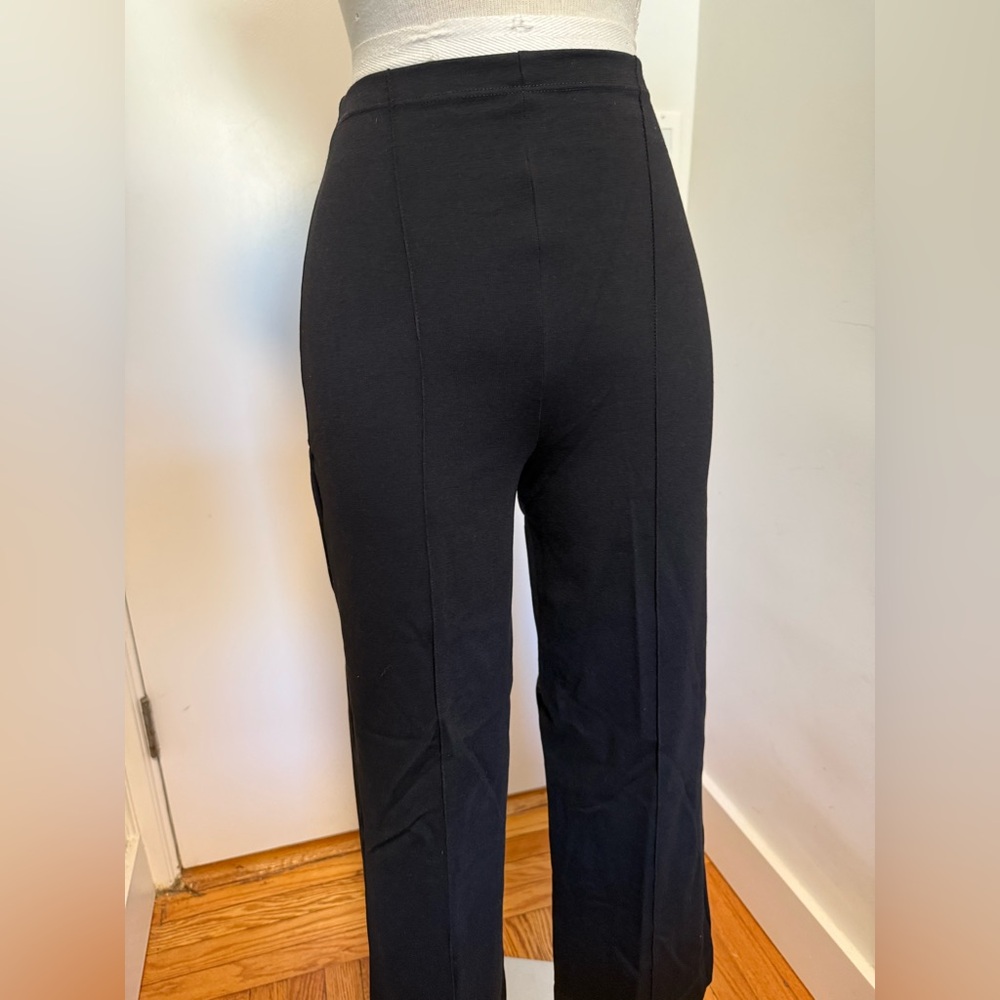 New! Ripley Rader BLACK PONTE KNIT LONG WIDE LEG PANT Size 1(xs)